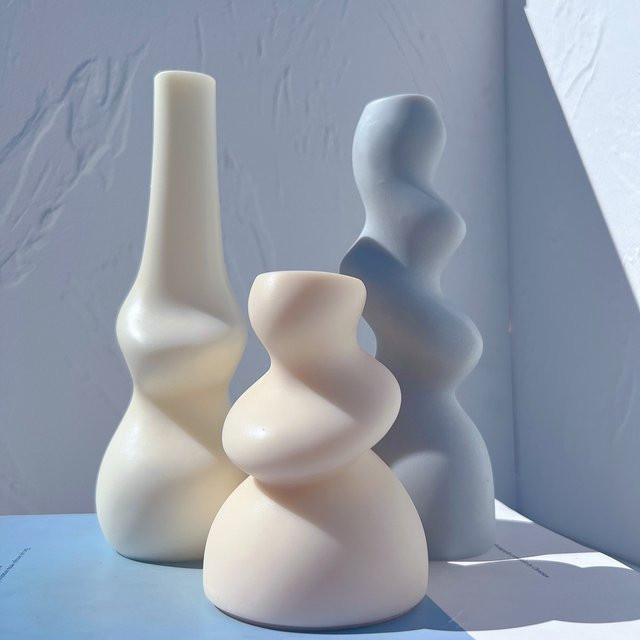 SANZON Silikonform für sprudelnde Kerzen in 3 Designs mit unregelmäßigen Wirbeln zur Herstellung von skulpturalen Sojawachskerzen - Bild 1