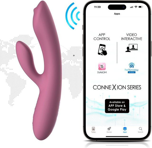 SVAKOM Rabbitvibrator Trysta Neo mit beweglicher G-Punkt-Massagekugel in Pink - Bild 1