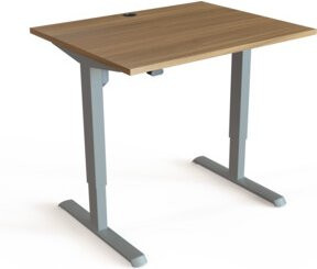 STIER Elektrisch höhenverstellbarer Schreibtisch 501-33 in Nussbaum, B/T: 100 x 80 cm, Höhe: 68-118 cm - Bild 1