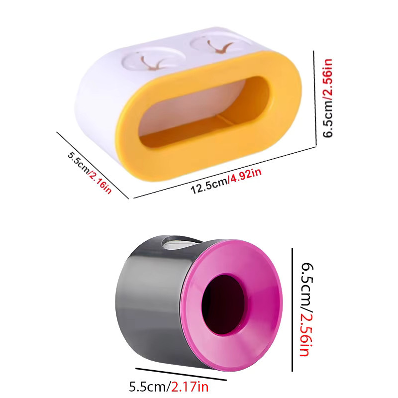 VIE LENTE Zahnbürstenhalter für die Wand, selbstklebender Badezimmer Organizer für zwei Zahnbürsten, Kunststoff, Grau oder Weiß, B/T/H: 12,5 x 6,5 x 2,0 cm - Bild 3