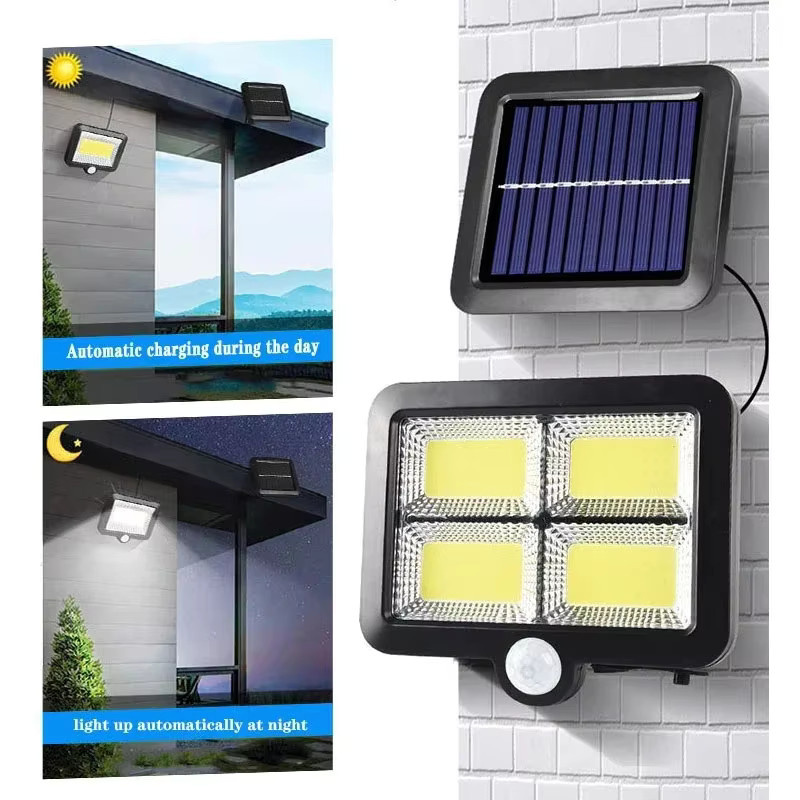 Heinast LED Solar Split Wandlampe mit Motion Sensor und 3 Modi, Wasserdichte Solar Flutlicht für den Garten in Schwarz - Bild 3