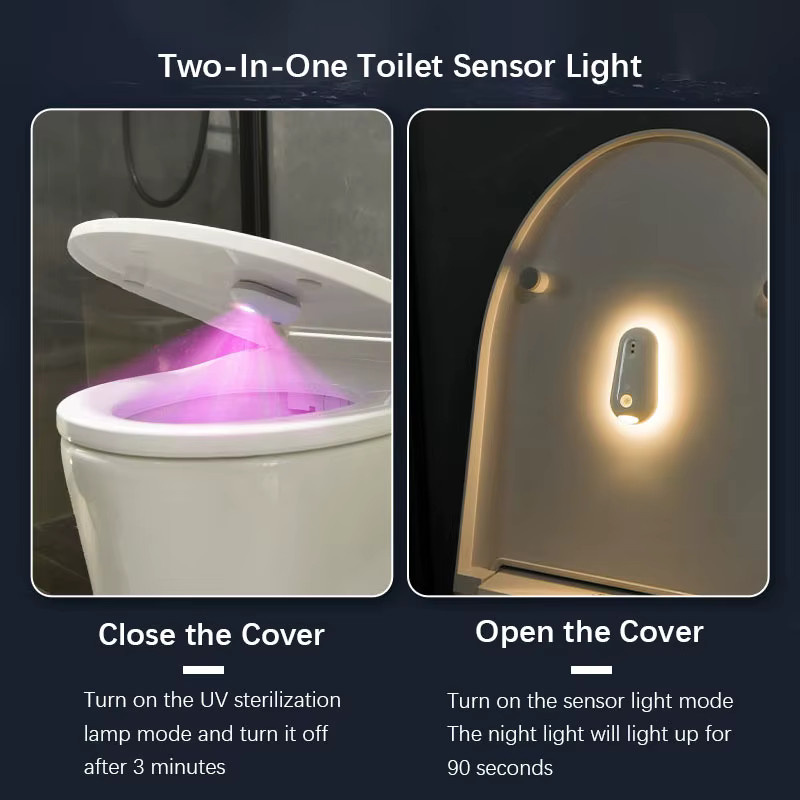 CHOUDAO TECH LED-Nachtlicht in Weiß mit Bewegungssensor und Lichtsensor, USB-Aufladung, Touch-Steuerung und warmweißem Licht, ideal für das Badezimmer - Bild 5