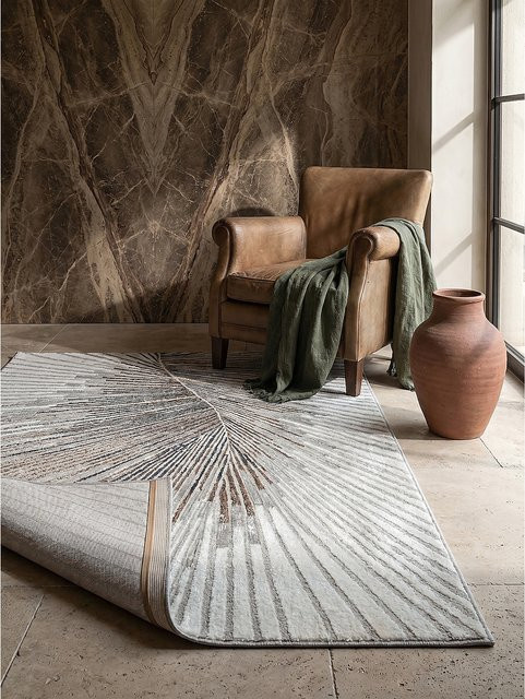Teppich KAVALA von KADIMA DESIGN in Grau aus Polyester mit abstraktem Design, B/T: 200 x 290 cm - Bild 1