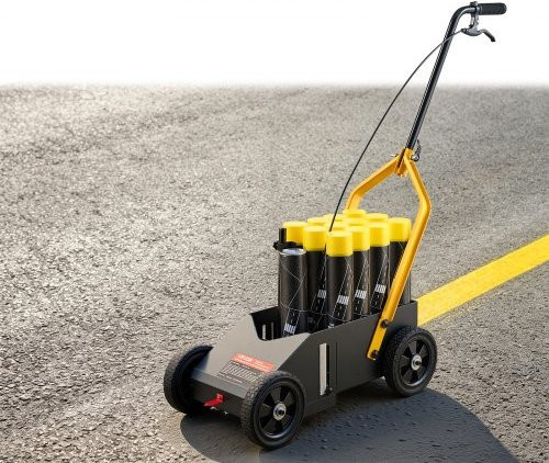 VEVOR Markierungswagen Linien-Markiergerät Schwarz mit 12 Spraydosen Kapazität und einstellbarer Linienbreite 50-100 mm inklusive Adapterdüse - Bild 1