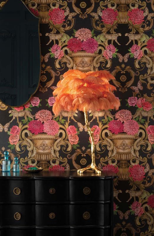 Matthew Williamson Tapete Chateau Noir mit floralem und botanischem Muster in Schwarz, Rot und Multicolour, Vlies-Tapete matt - Bild 2