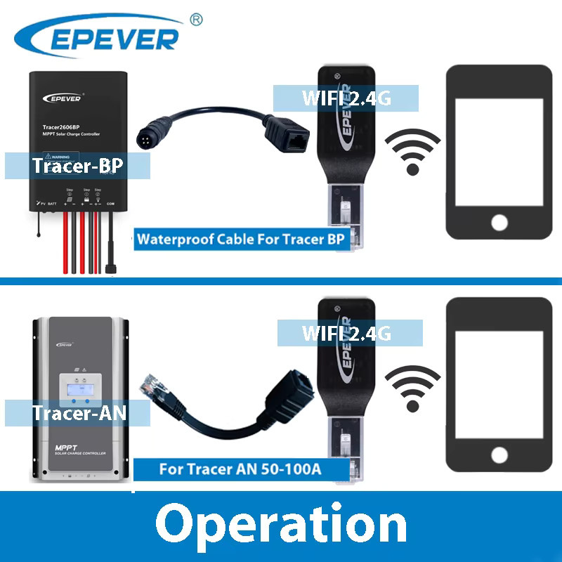 EPEVER Kommunikationskabel mit Bluetooth und WLAN zur Überwachung per Handy-App für MPPT-Controller TracerAN, BP und DRN in Schwarz - Bild 4