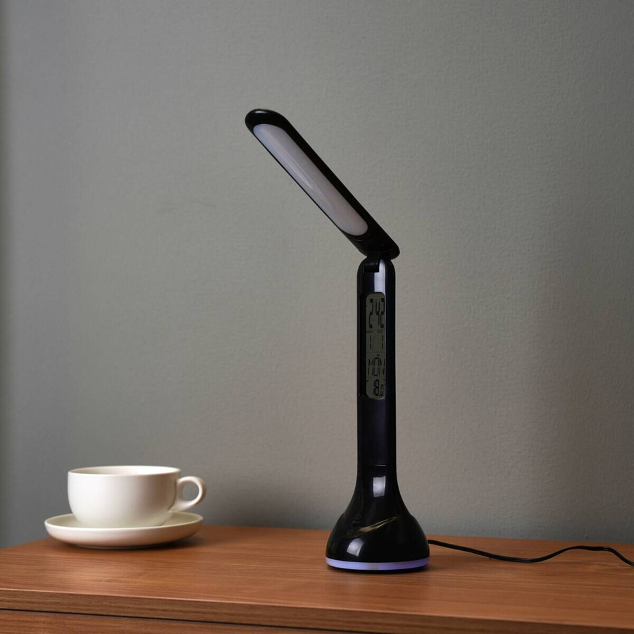 POCOline Tischleuchte Lena LED Schreibtischlampe aus Kunststoff in Schwarz, Höhe: 26 cm, Durchmesser: 9 cm - Bild 3
