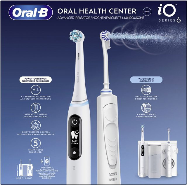 Oral-B Oral Health Center Oxyjet + iO6 Zahnpflegesystem, White - Bild 1