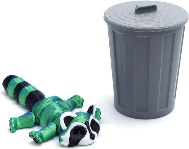 Binchi Outdoor Equipment Waschbär-Tiertoy, 3D-gedruckt, artikuliert, beweglich, Fidget-Spielzeug - Bild 1