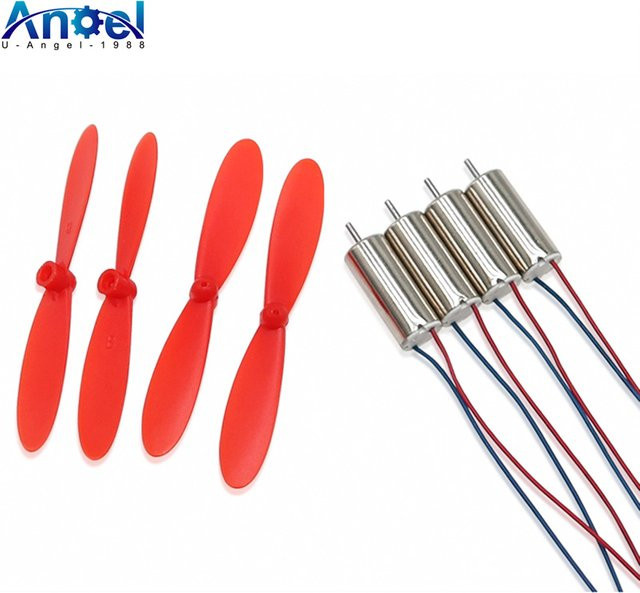 U-Angel-1988 DIY DC 3,7V 50000RPM 716 Hohlwellen-Kernlos-Hochgeschwindigkeitsmotor mit 4 x 55MM Propellern, 4-teiliges Set - Bild 1