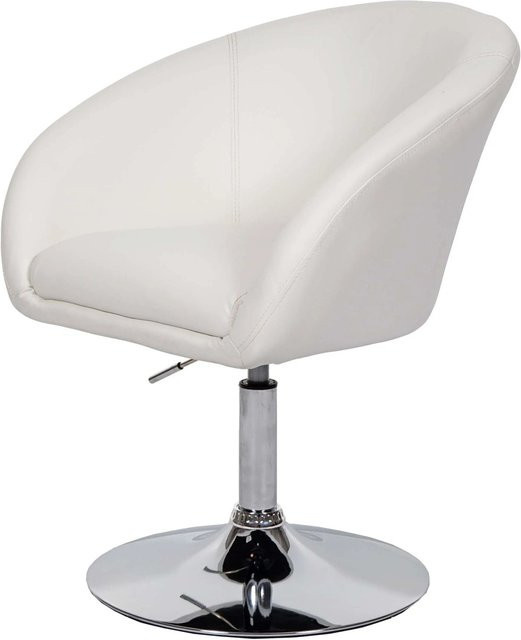 CHEFGASTRO Esszimmerstuhl modern, höhenverstellbar und drehbar, Kunstleder und Metall, Weiß, B/T/H: 59 x 60 x 90 cm, Sitzhöhe: 45 cm - Bild 1