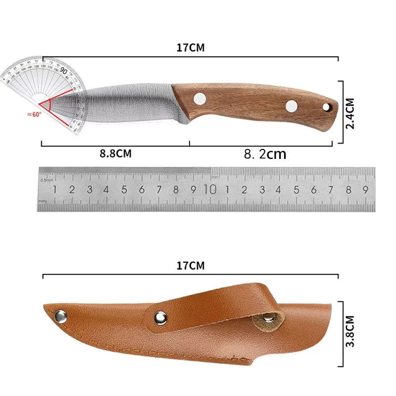 PLYS Obstmesser aus Edelstahl mit Holz-Holster zum Schneiden von Obst und Gemüse - Bild 5
