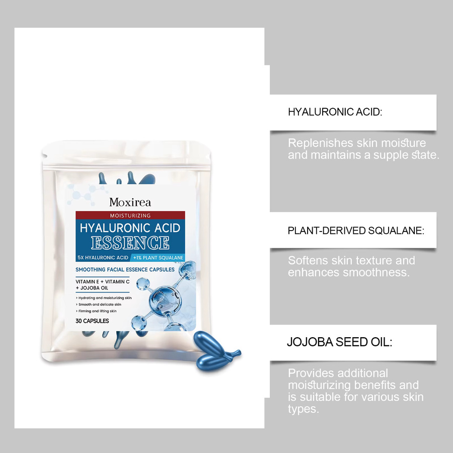 Hoygi 5X HA Squalane Essenz-Kapseln Gesichtsserum mit Hyaluronsäure und Squalane, Unisex - Bild 3