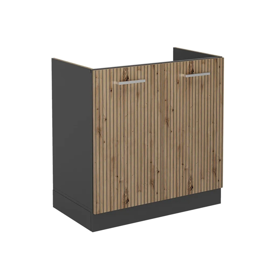 Vicco Spülenunterschrank R-Line Küchenunterschrank in Artisan-Eiche und Anthrazit ohne Arbeitsplatte Breite: 80 cm - Bild 2