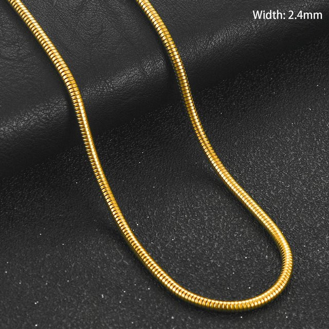 YULIN Schlangenketten-Halskette Edelstahl, Gold, Damen, 76 cm - Bild 1