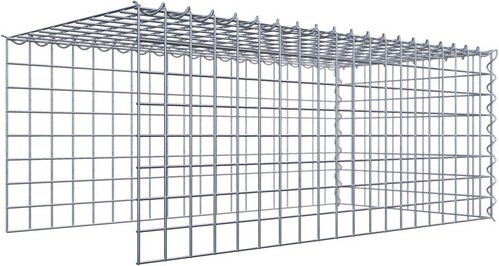 Gabiona Anbaukorb Typ 4 aus Stahl in Silbergrau, B/T/H: 40 x 50 x 100 cm - Bild 1
