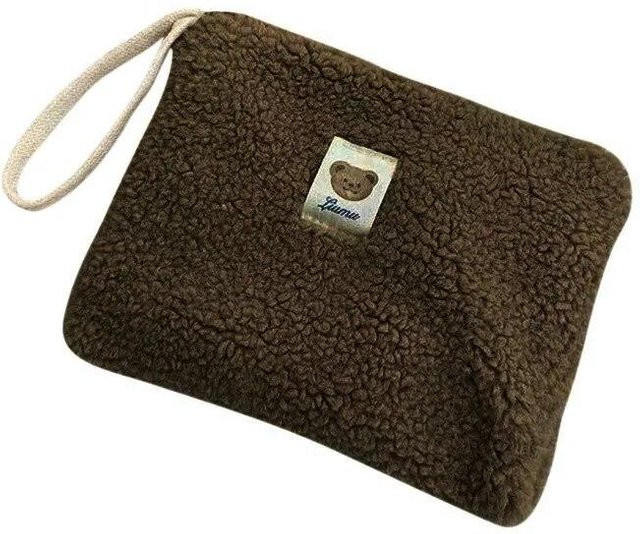 Make-up-Tasche Plüsch, Khaki, Damen - Bild 1