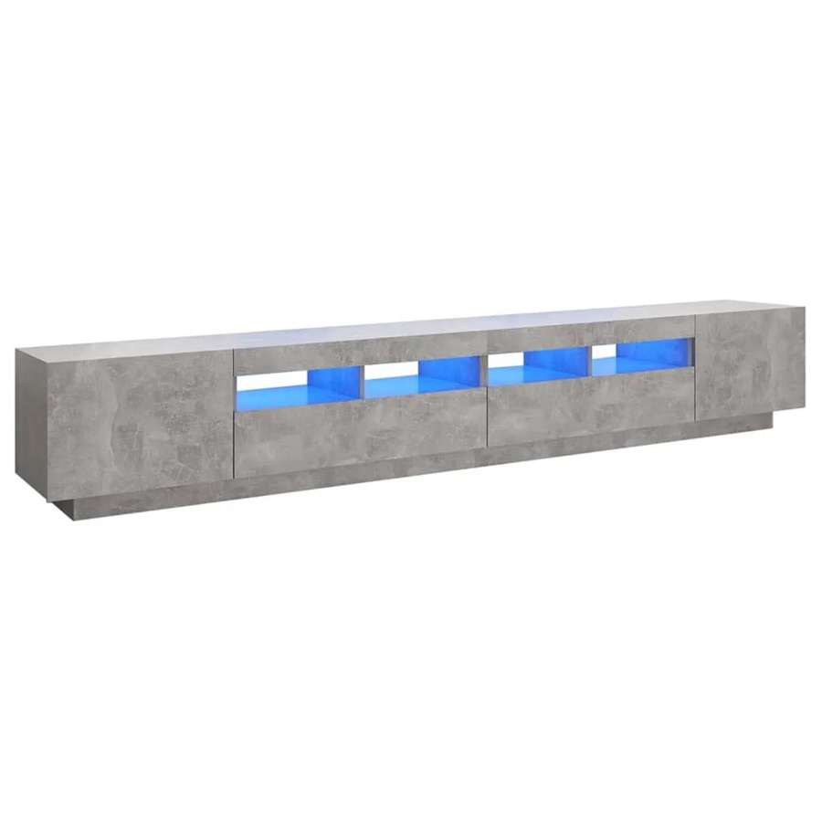 vidaXL TV-Schrank mit LED-Beleuchtung in Betongrau, B/T/H: 260 x 35 x 40 cm - Bild 2