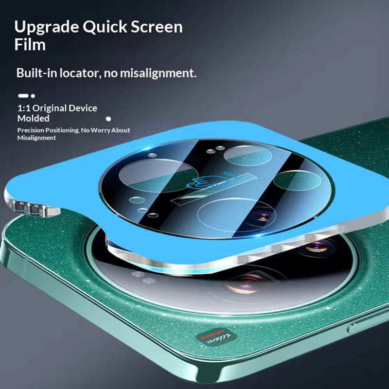 Xiaomi 17 Ultra Kameralinsen-Schutzfolie aus Glas mit Installations-Locator in Schwarz und Transparent - Bild 2