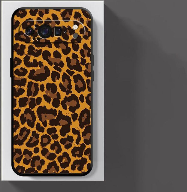 Handyhülle mit Leopardenmuster für Google Pixel 6, 7, 8, 9 Pro XL und weitere Modelle in Schwarz und Multicolour - Bild 1