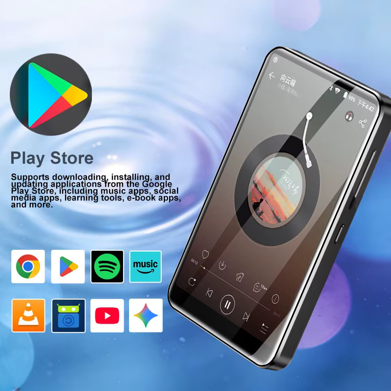 Famue BF61 Android 10 WLAN MP3-Player mit 4-Zoll-Bildschirm, 4GB RAM, 32GB/64GB Speicher, Bluetooth und MP4-Wiedergabe in Schwarz - Bild 4