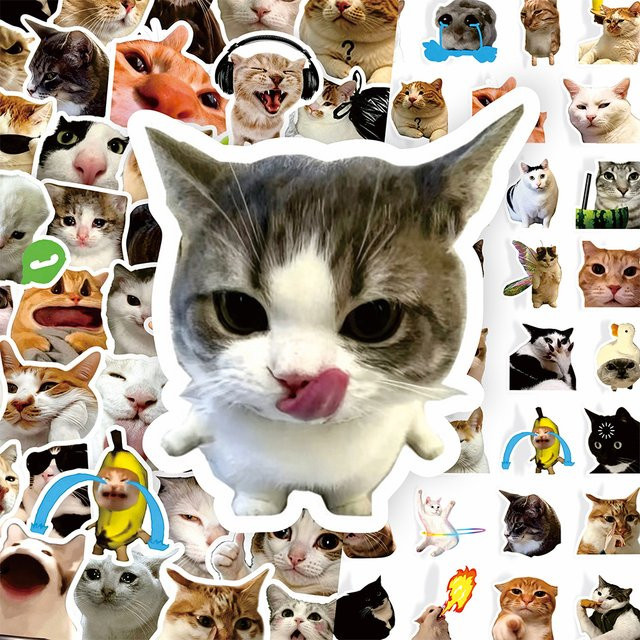 TAKARA TOMY Katzen-Meme Cartoon-Aufkleber, 100 Stück - Bild 1