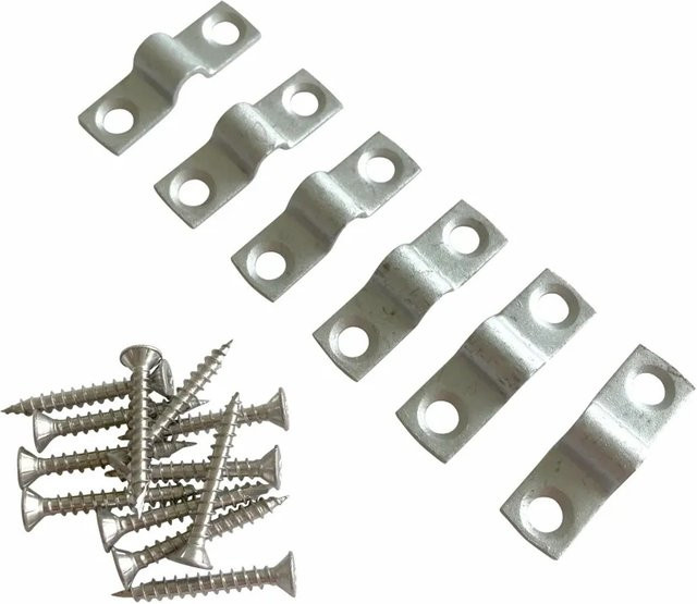 Feuerverzinkter Zaunbeschlag aus Stahl für Spalier in Silber, B/H: 4,0 x 1,2 cm - Bild 1
