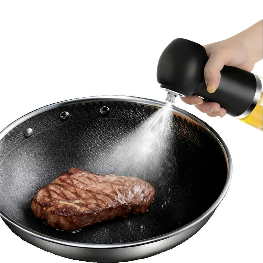 Elektrischer Ölsprüher VamsLuna in Schwarz, wiederaufladbarer Küchenölspender für Olivenöl zum Kochen, Backen und Grillen - Bild 7