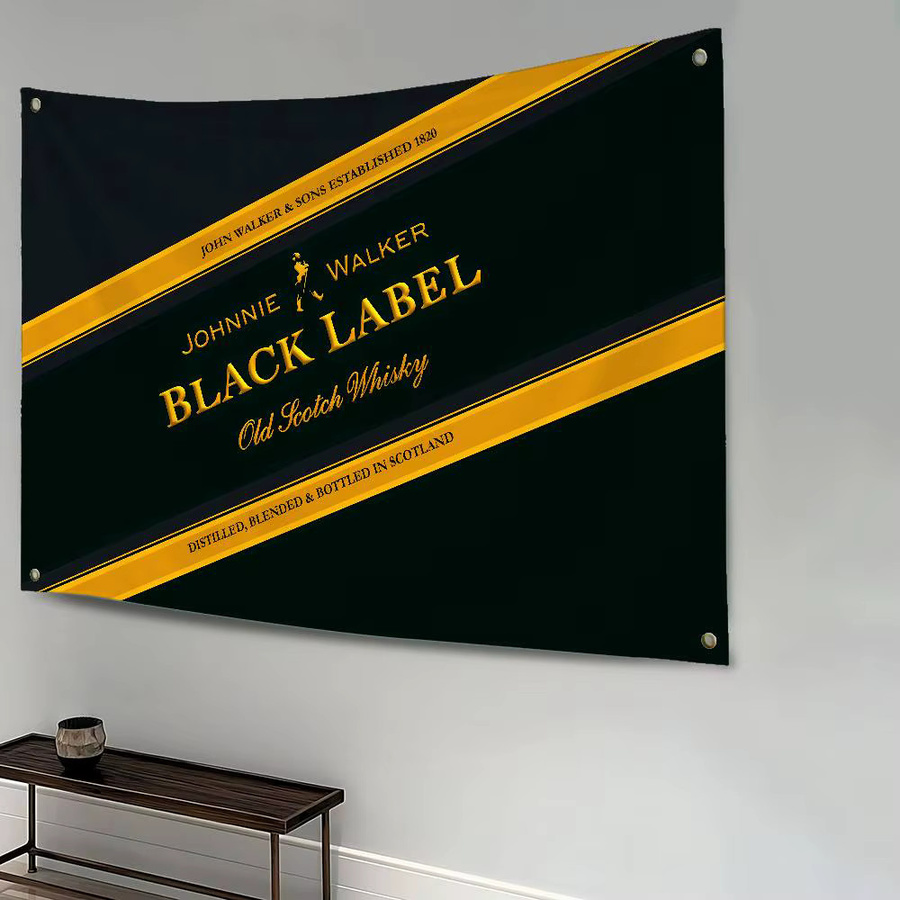 J-Johnnie Walker Wandbanner aus Polyester in Schwarz, rechteckiger Wandteppich zur Dekoration - Bild 2