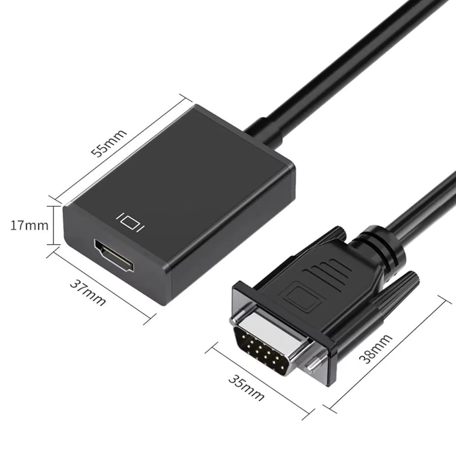 KEBIDUMEI VGA-zu-HDMI Konverter 1080P HD Audio-Video-Adapter in Schwarz für PC, Laptop, TV und Projektor - Bild 6