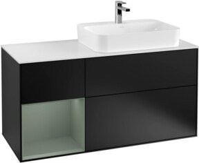 V&B Finion Waschtischunterschrank mit LED-Wandbeleuchtung, Blau lackiert, Breite: 120 cm - Bild 1