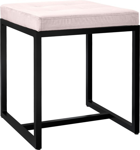 CLP Sitzhocker Barci Moderner Polsterhocker mit schwarzem pulverbeschichtetem Eisengestell - Bild 1