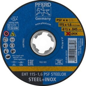 PFERD Trennscheibe PSF X-LOCK STEELOX für Metall, Blau, Durchmesser: 115 mm, Dicke: 1,6 mm - Bild 1