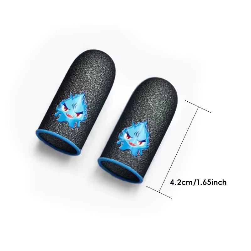 DATA FROG Atmungsaktive Touchscreen-Fingerhülsen in Schwarz, 1 Paar Anti-Schweiß-Daumenhandschuhe für mobiles Gaming - Bild 4