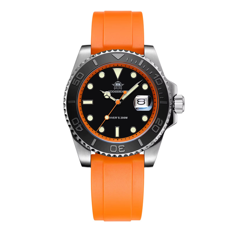 ADDIESDIVE Armbanduhr, Quarz, Edelstahl, 41 mm, Silikon, Herren - Bild 7