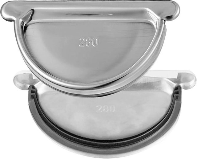 Zambelli Steckboden Halbrund 250 aus verzinktem Stahl mit Gummidichtlippe in Silber - Bild 1