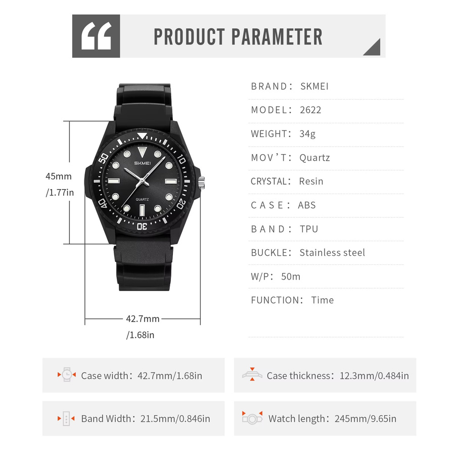 SKMEI Chronograph Armbanduhr, Quarz, Kunststoff, Schwarz, Kinder - Bild 5
