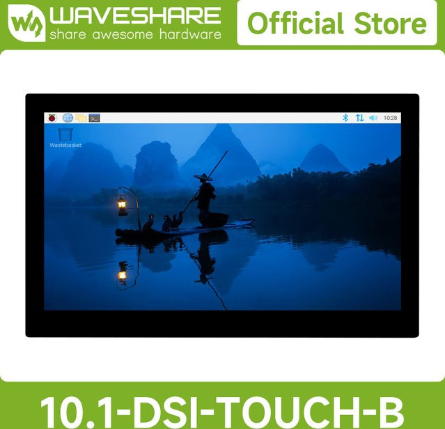 Waveshare 10,1 Zoll DSI kapazitives IPS Touch-Display für Raspberry Pi in Schwarz mit gehärteter Glasscheibe und 720 x 1280 Auflösung - Bild 1