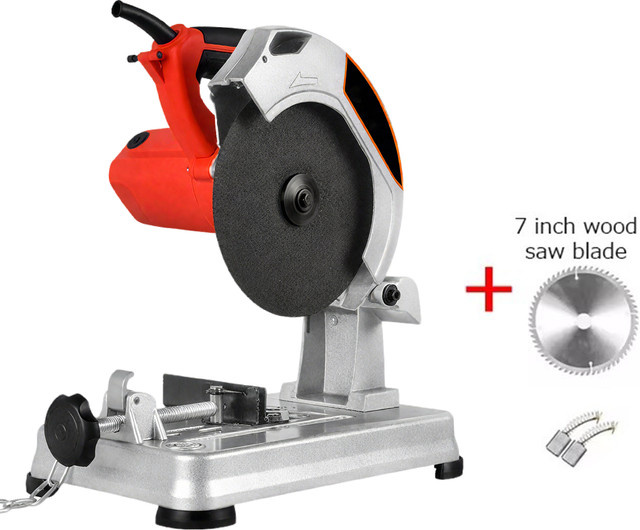 Betuyoo Tisch-Trennsäge in Rot mit 1200W Leistung, 185mm Sägeblatt und Reinkupfermotor für Metall, Holz und Kunststoff - Bild 1