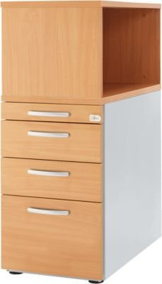 Schäfer Shop Genius Standcontainer mit Aufsatzregal, abschließbar, Buche, Braun - Bild 1