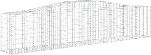 Set aus 4 vidaXL Gabionen mit Hochbogen aus verzinktem Eisen in Silber, B/T/H: 400 x 50 x 80/100 cm - Bild 1
