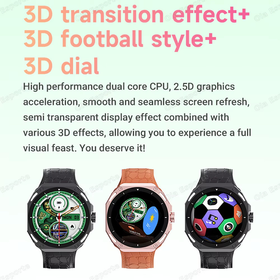 Ola Esporte Smartwatch mit 1,52 Zoll AMOLED-Bildschirm, 7 Armbändern, GPS, Herzfrequenzmessung und Telefonanruf-Funktion, Farbe: Silber, Unisex - Bild 4