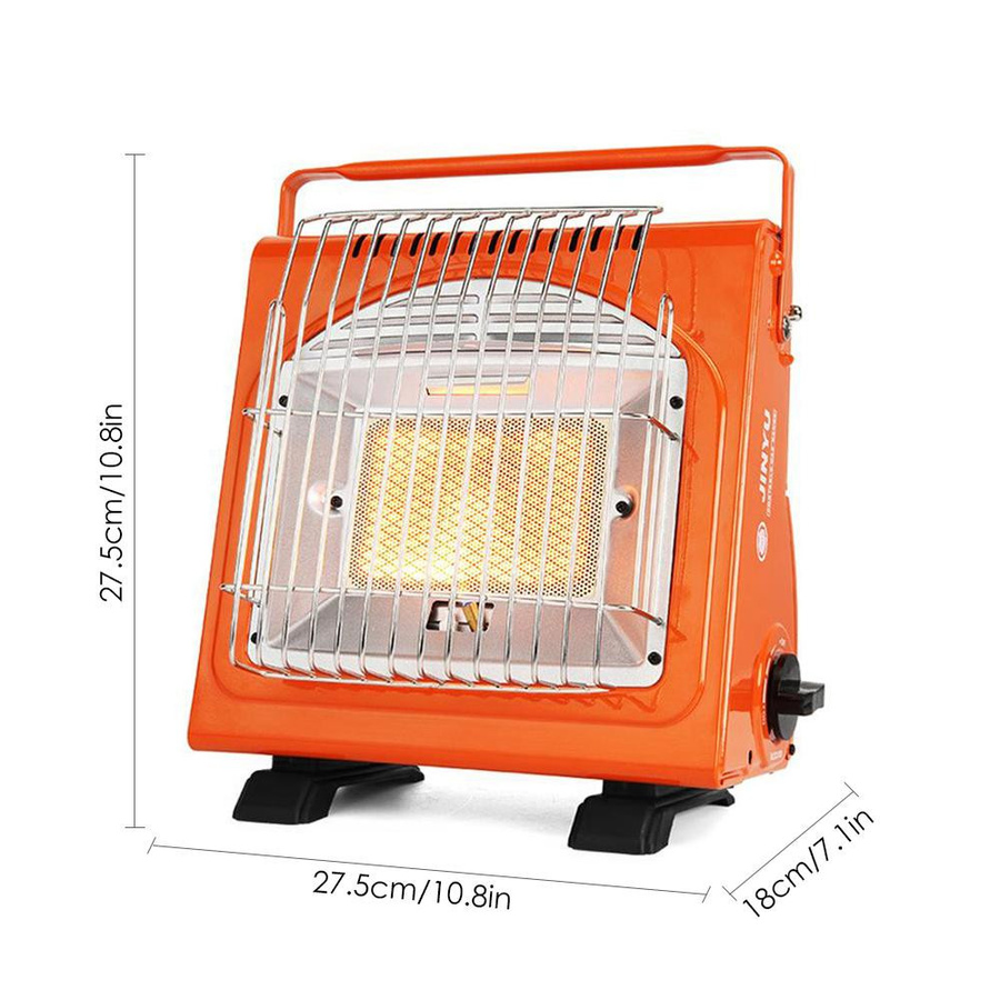 Tragbare Gasheizung Headecoration JY-Q1000 mit 1,7 kW Leistung, multifunktionale Keramikheizung aus Eisen in Orange - Bild 2