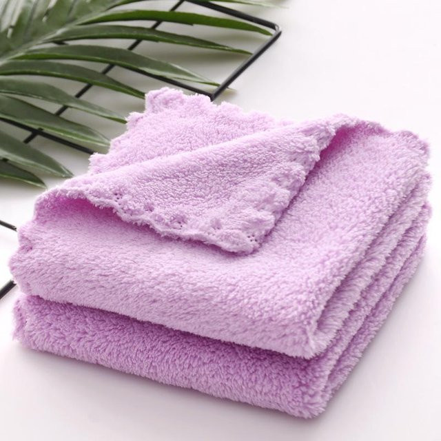MENGN Top Handtuch aus Mikrofaser in Violett, weich und saugfähig, Breite: 25 cm, Höhe: 25 cm - Bild 1
