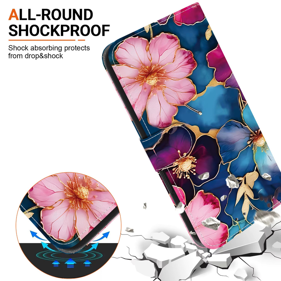 3D Blumen Handyhülle aus Leder für Xiaomi Redmi 14C 13C 15 Note Pro Plus 5G und POCO C75 C85 als Brieftasche Flip Cover - Bild 2