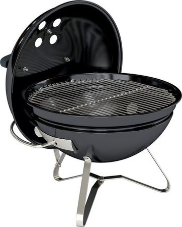 Outsunny Kugelgrill BBQ Smoker aus Edelstahl und emailliertem Stahl in Schwarz, B/H/T: 41 x 44 x 41 cm