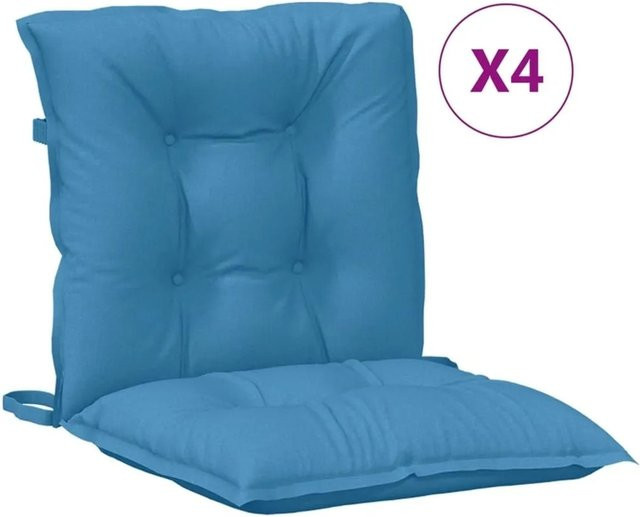 vidaXL Niedriglehner-Auflagen 4er Set Melange Blau aus Polyester, B/T/H: 100 x 50 x 7 cm - Bild 1