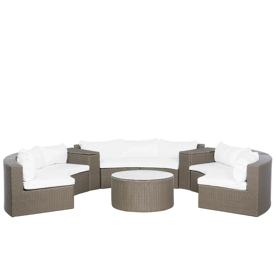 Beliani Lounge Set SEVERO Polyrattan Dunkelbraun B/T/H: 288 x 343 x 63 cm - Bild 2
