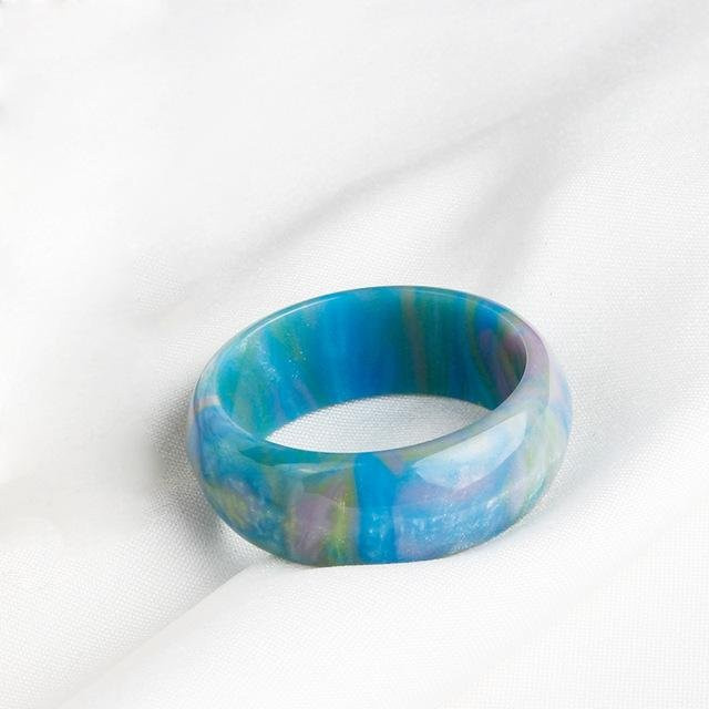 Ring Feueropal, lila und Regenbogen, Verlobungsring - Bild 1