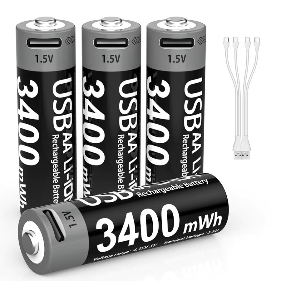 Kuugro AA und AAA Akkus Set mit USB-C Schnellladefunktion, AA 3400 mWh und AAA 1100 mWh - Bild 6